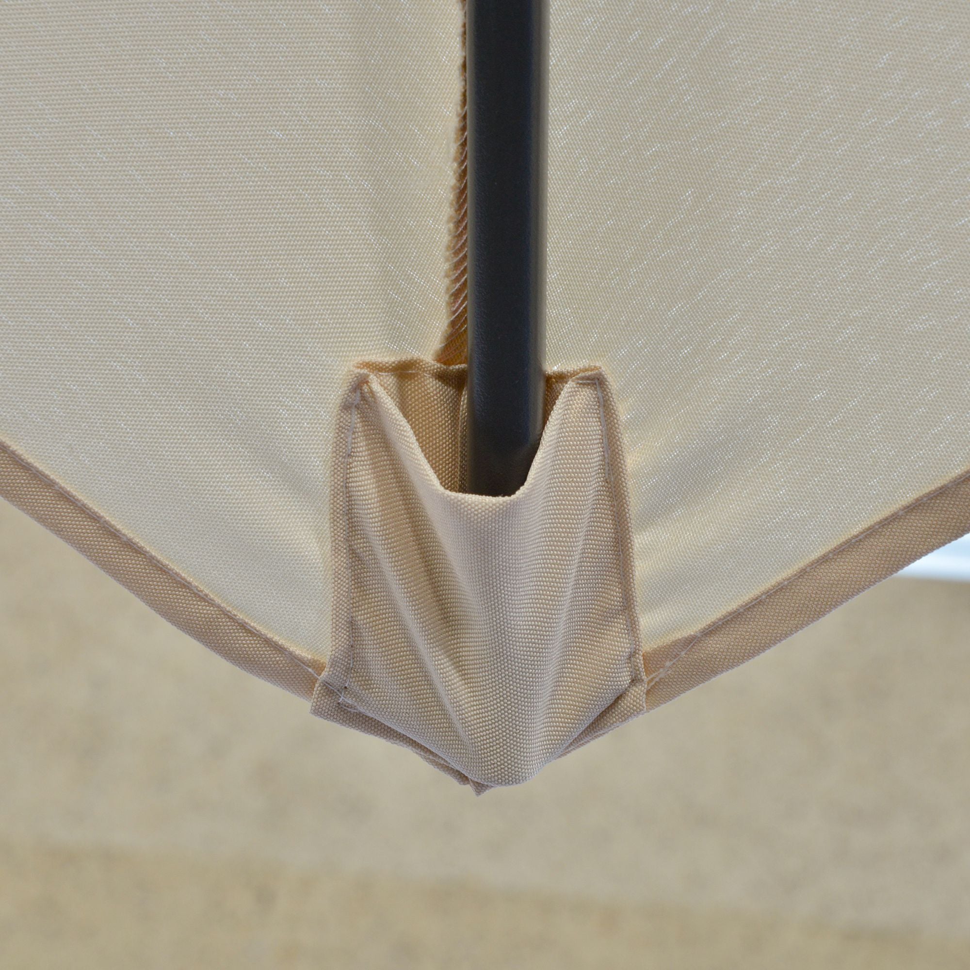 Offset Patio Umbrella Ø293 cm (9.6 ft) with Crank, Cross Base — Water-Resistant, Wind-Resistant, UV Protection, Cream