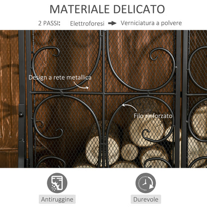 Fireplace Screen Guard for Wood Burning Fireplace, Indoor Fireplace Cover with 2 Clip Closure Doors, 88x30x89cm, Black