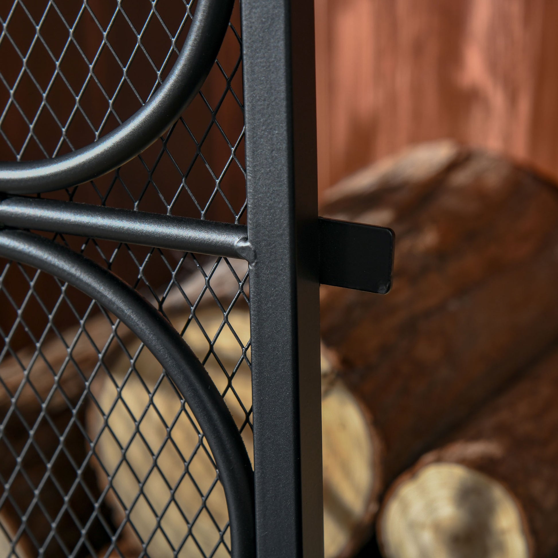 Fireplace Screen Guard for Wood Burning Fireplace, Indoor Fireplace Cover with 2 Clip Closure Doors, 88x30x89cm, Black