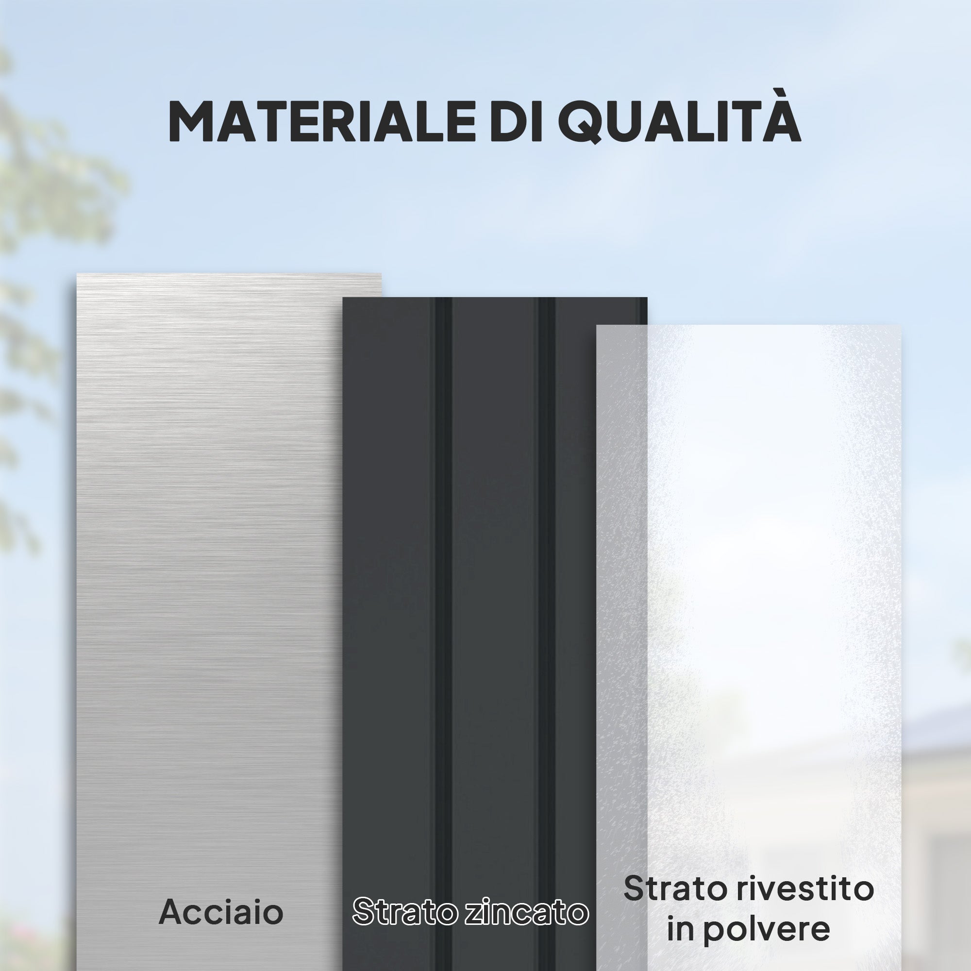 400L Outdoor Storage Box with Double Gas Strut Lid, Lock, and 2 Keys, Waterproof Galvanized Steel Storage Chest, 124x66x72 cm, Dark Grey