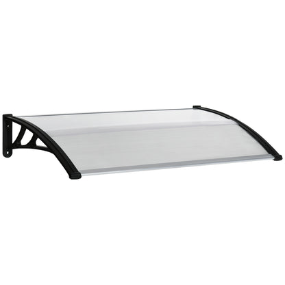 Polycarbonate and Aluminum Canopy for Balconies, Windows, and Doors, Outdoor Awning with PP Support, 110x60x18cm, Transparent