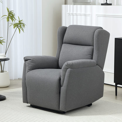 Reclining Armchair, TV Armchair with Pocket Spring Core, Padded Recliner Chair, Relax Armchair Holds up to 150 kg for Living Room, Bedroom, Dark Grey
