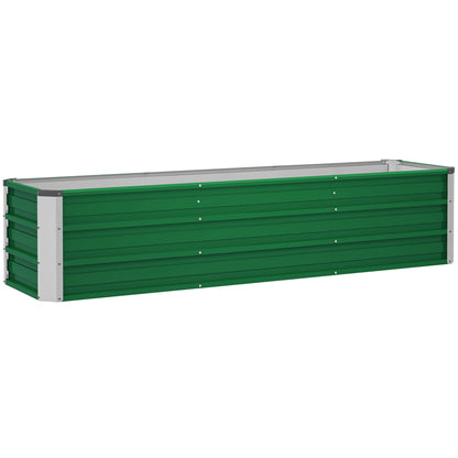 Steel Raised Garden Bed Planter Flower Pot Flower Box with Gloves Green 183 x 47 x 40 cm