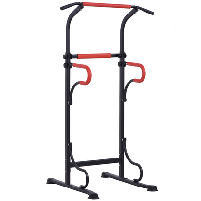 Multifunctional Gym Station Pull-Up Bar Roman Chair Adjustable Height Steel Black Red