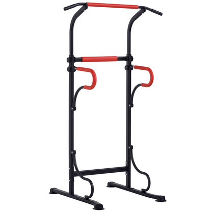 Multifunctional Gym Station Pull-Up Bar Roman Chair Adjustable Height Steel Black Red