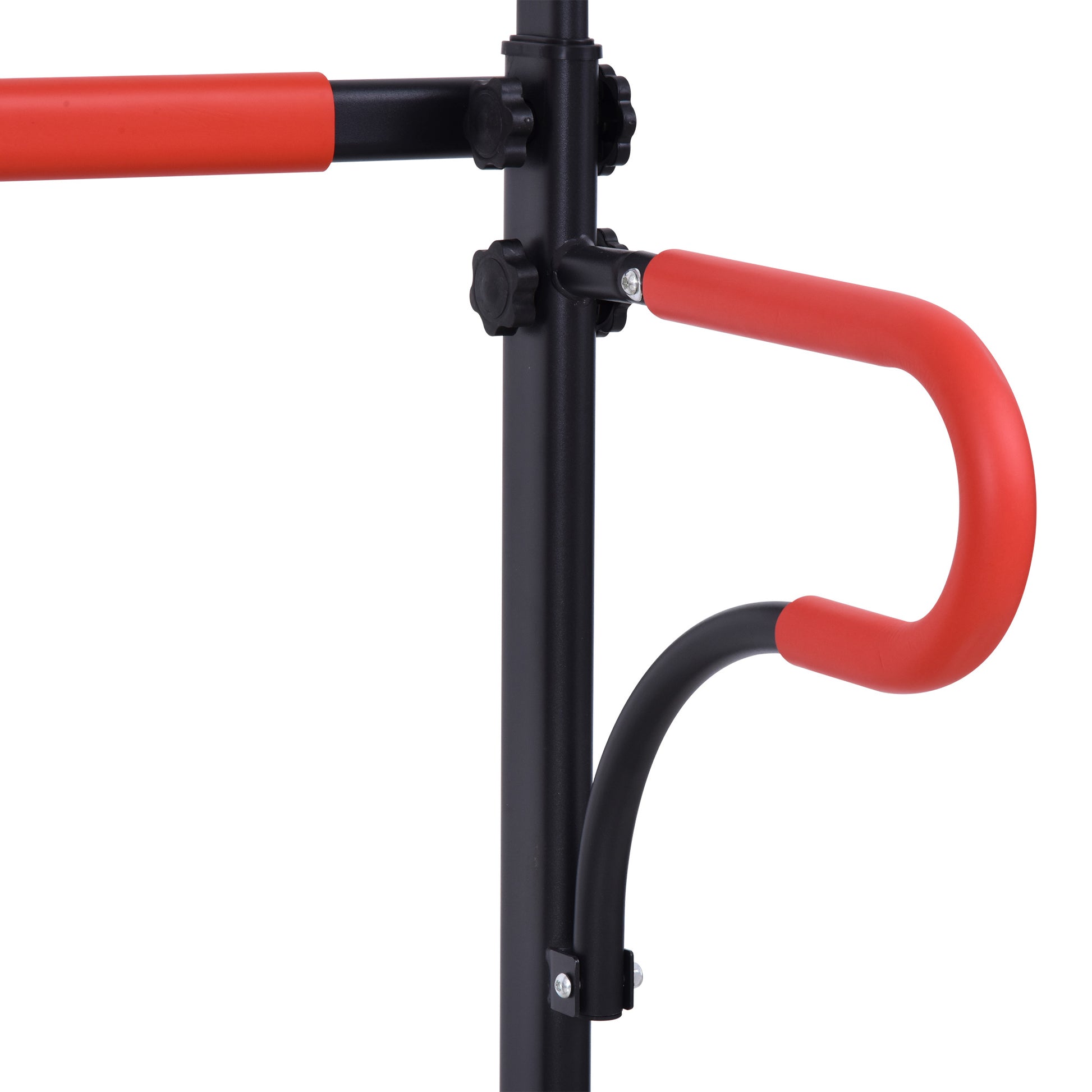 Multifunctional Gym Station Pull-Up Bar Roman Chair Adjustable Height Steel Black Red
