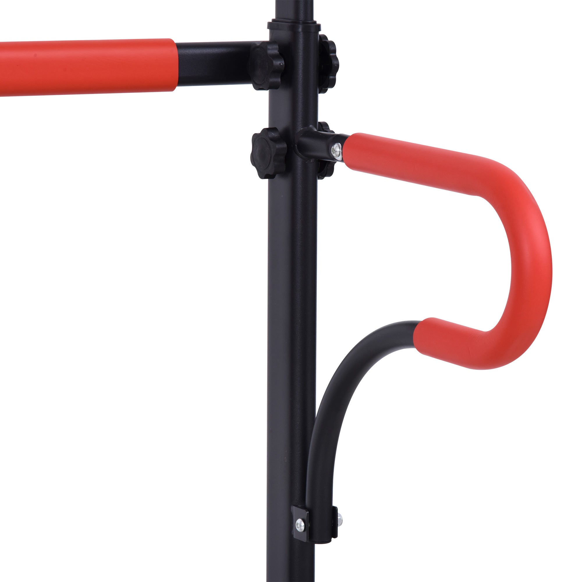 Multifunctional Gym Station Pull-Up Bar Roman Chair Adjustable Height Steel Black Red