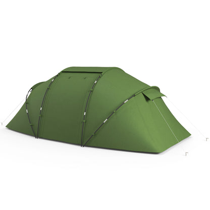 Family Tent for 4-6 People Camping Tent Foldable Lightweight with Waterproof Carry Bag for Beach Park Hiking 430x240x170 cm Green