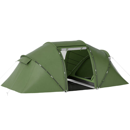 Family Tent for 4-6 People Camping Tent Foldable Lightweight with Waterproof Carry Bag for Beach Park Hiking 430x240x170 cm Green