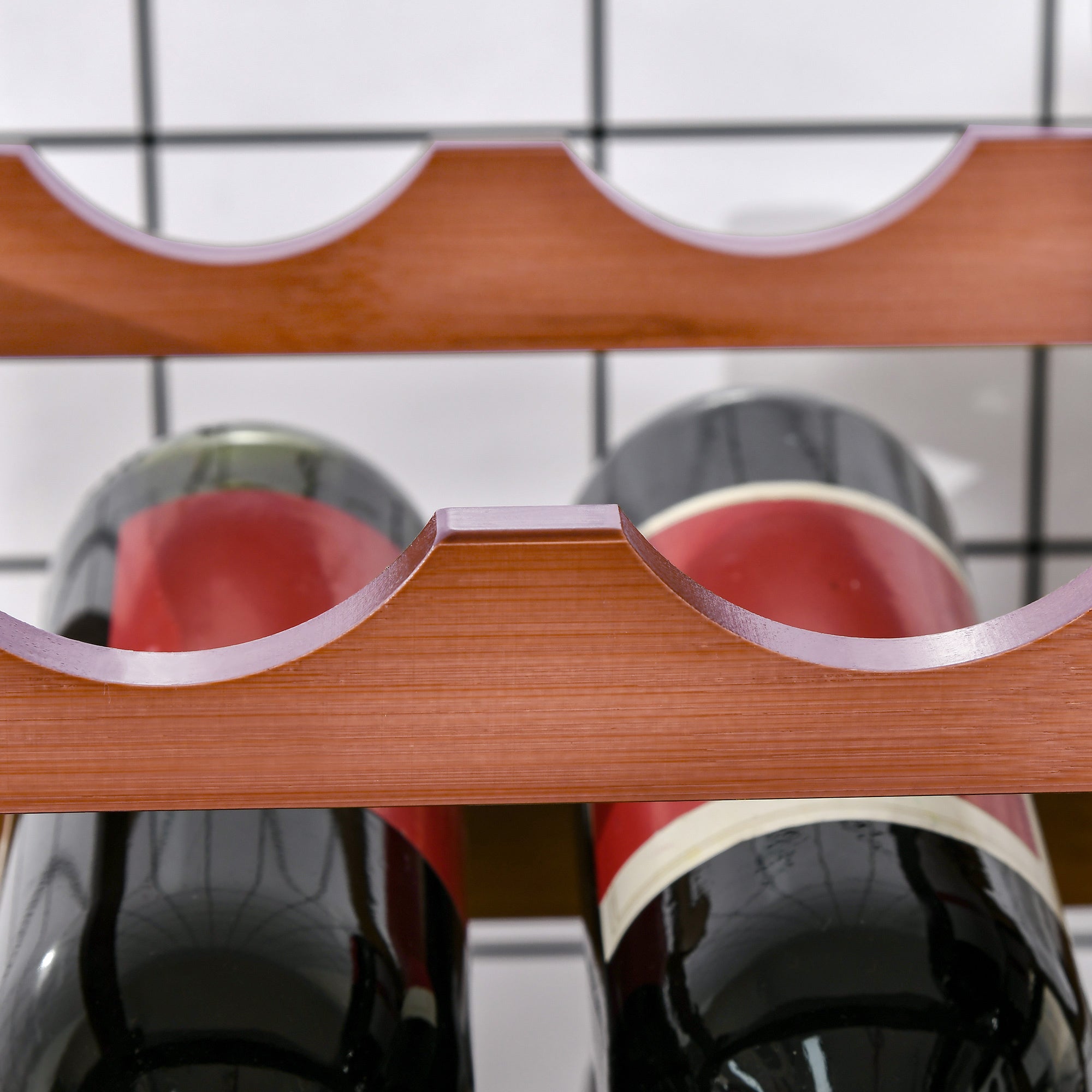 Bamboo Wine Rack for 16 Bottles 4-Tier Wine Shelf Tabletop Wine Bottle Holder for Kitchen Dining Room Bar Load 75 kg 43x23.5x38 cm Brown