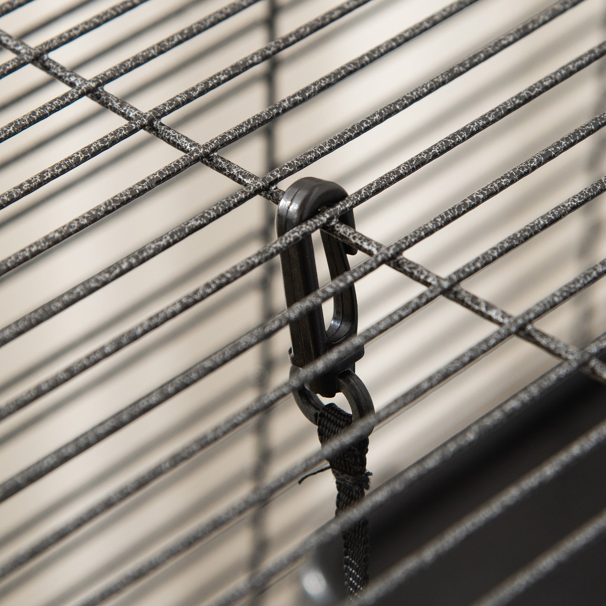 4-Level Small Animal Cage Pet Playpen with Wheels 2 Doors 3 Ramps Hanging Hammock and Removable Tray for Guinea Pigs 52x52x113.5 cm Gray Silver