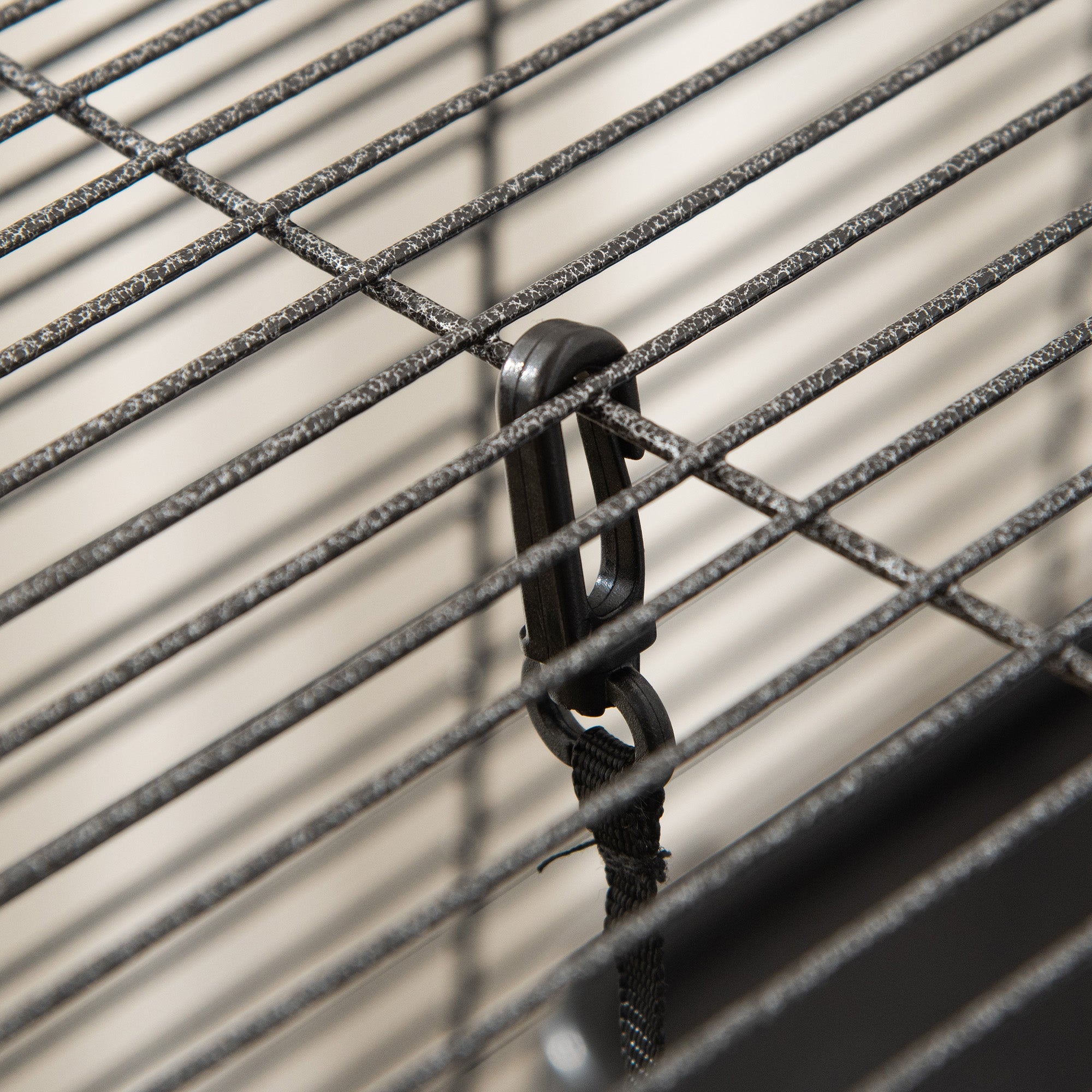 4-Level Small Animal Cage Pet Playpen with Wheels 2 Doors 3 Ramps Hanging Hammock and Removable Tray for Guinea Pigs 52x52x113.5 cm Gray Silver
