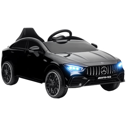 Children's Electric Car Mercedes-benz AMG CLA 45, 12V Kids Car with 2.4GHz Remote Control, Music, Electric Vehicle with Light, USB/MP3 Connection, Kids Vehicle with Horn, for 3-6 Years, Black