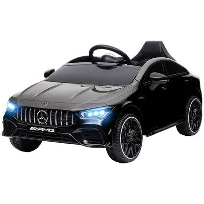 Children's Electric Car Mercedes-benz AMG CLA 45, 12V Kids Car with 2.4GHz Remote Control, Music, Electric Vehicle with Light, USB/MP3 Connection, Kids Vehicle with Horn, for 3-6 Years, Black