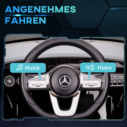 Children's Electric Car Mercedes-benz AMG CLA 45, 12V Kids Car with 2.4GHz Remote Control, Music, Electric Vehicle with Light, USB/MP3 Connection, Kids Vehicle with Horn, for 3-6 Years, Black