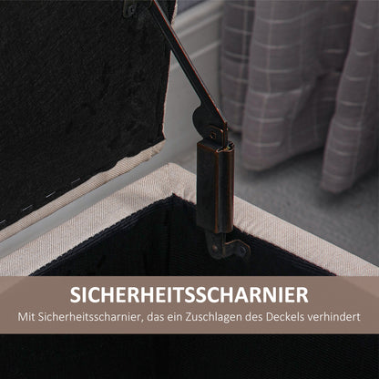 Bench Upholstered Bench with Storage Bench Hallway Bedroom Living Room Linen-like Polyester Rubberwood Cream White 100 x 40 x 44 cm