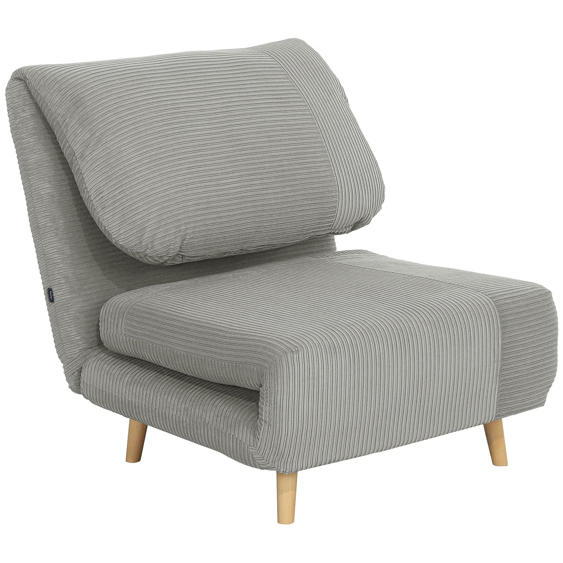 2-in-1 Sleeper Sofa Sleeper Chair Adjustable Folding Mattress Guest Bed in Corduroy Look, for Bedroom, Living Room Gray 82 x 89 x 83 cm