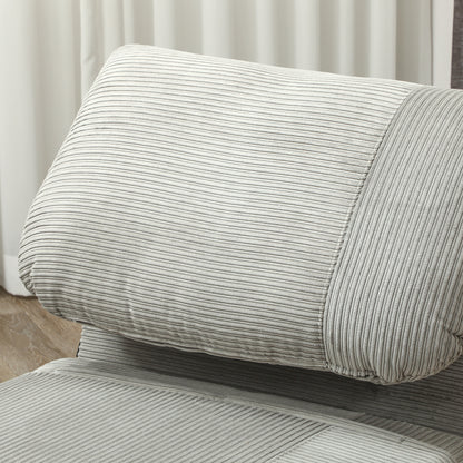 2-in-1 Sleeper Sofa Sleeper Chair Adjustable Folding Mattress Guest Bed in Corduroy Look, for Bedroom, Living Room Gray 82 x 89 x 83 cm