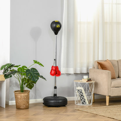 Punching Ball Set Free Standing Boxing Bag Training Set 133-151 cm Height Adjustable with 1 Pair of Gloves Suitable for Professionals and Beginners Black