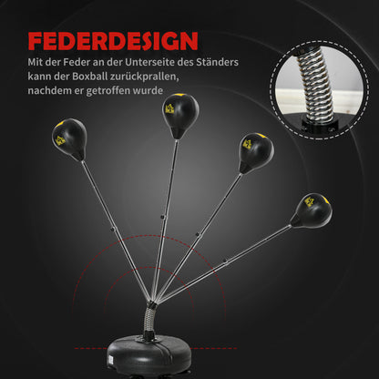 Punching Ball Set Free Standing Boxing Bag Training Set 133-151 cm Height Adjustable with 1 Pair of Gloves Suitable for Professionals and Beginners Black