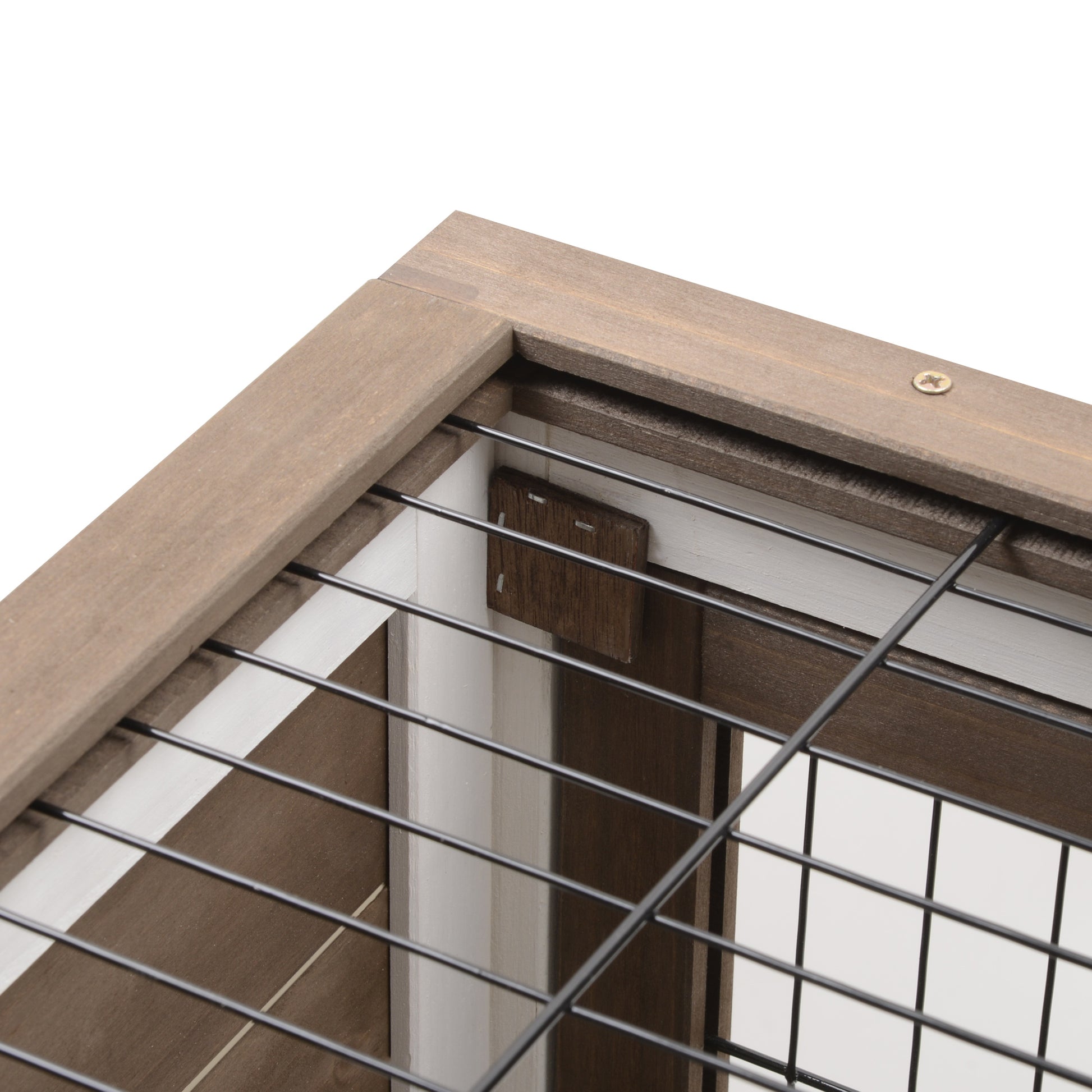 2-Level Wooden Rabbit Hutch with Wheels Doors Open Area Ramp and 2 Removable Trays Indoor Rabbit Hutch 110x50x88 cm Brown