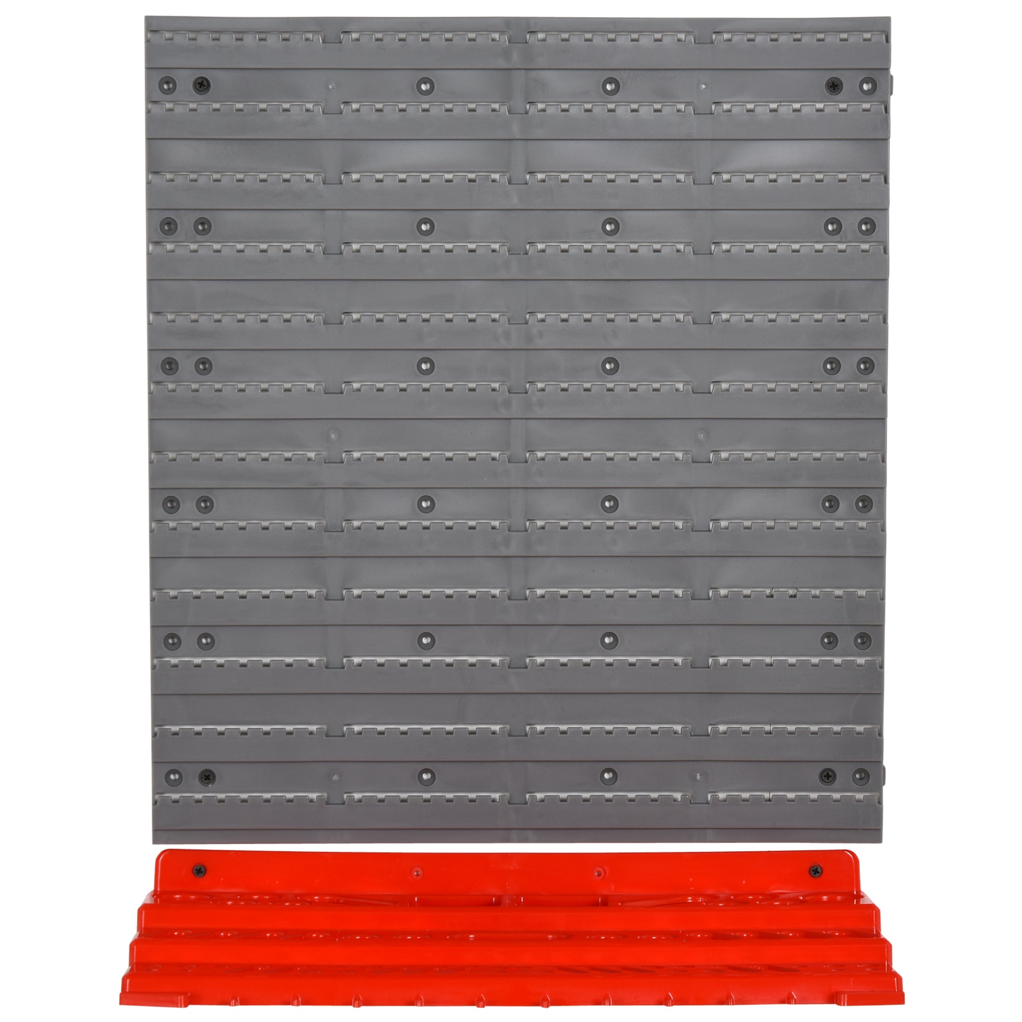 Tool Pegboard Wall Shelf 54 pcs Tool Holder Toolboard for Workshop Storage Bins Hook Set PP Grey+Red 95.5 x 23 x 53.5 cm