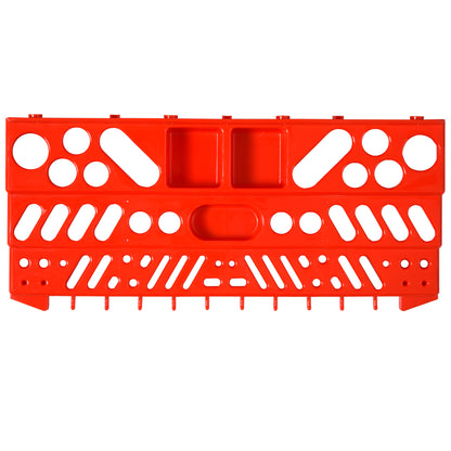 Tool Pegboard Wall Shelf 54 pcs Tool Holder Toolboard for Workshop Storage Bins Hook Set PP Grey+Red 95.5 x 23 x 53.5 cm