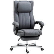 Office Chair Ergonomic Desk Chair Adjustable Height Reclining Backrest Armrests Footrest and Headrest Swivel Office Chair with Wheels 65x61x105-113cm Dark Gray