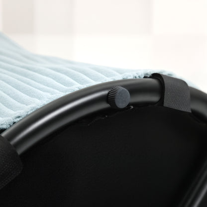 Round Storage Ottoman Upholstered in Velvet Padded Seat Removable Lid for Hallway Bedroom Living Room Ø40x41 cm Light Blue