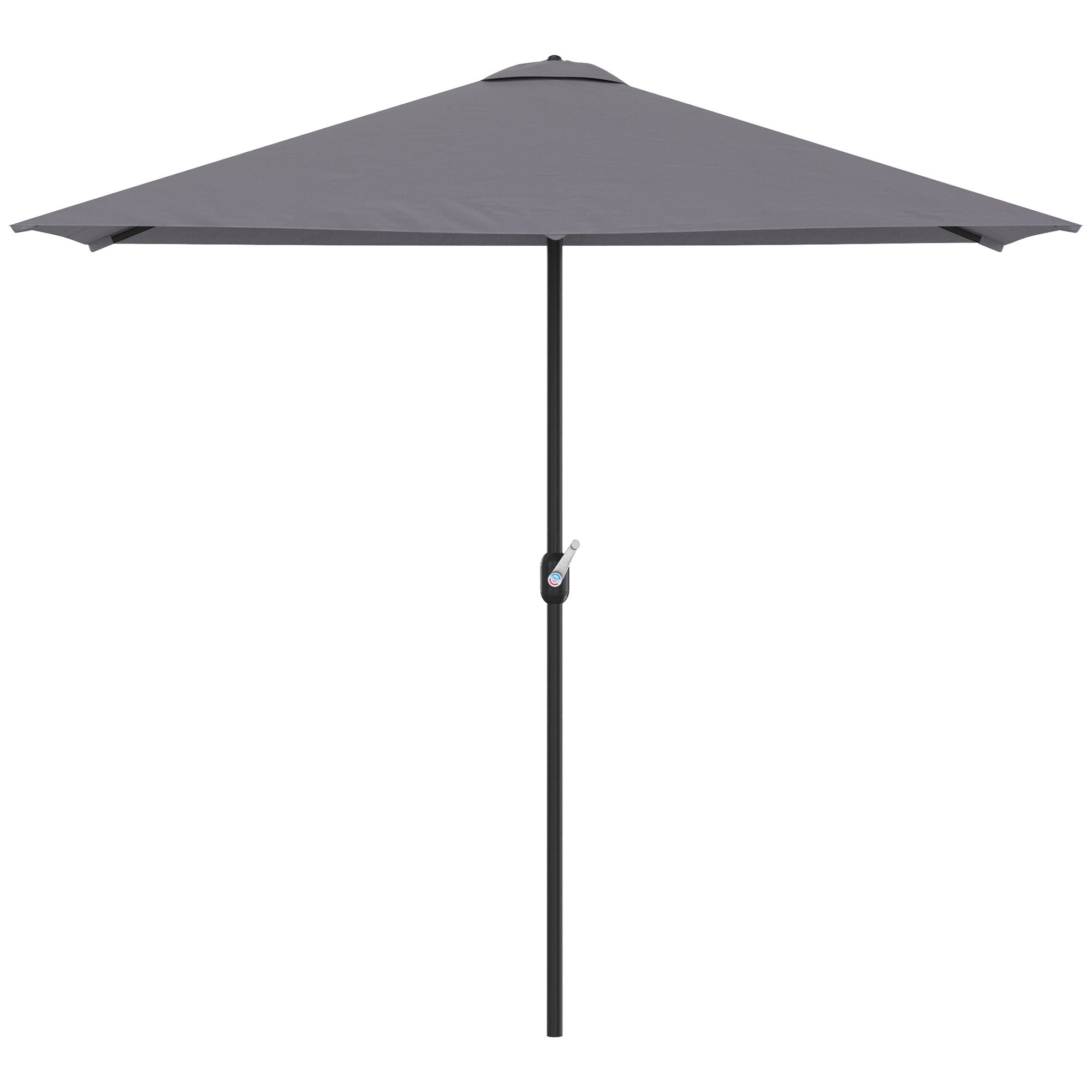 Rectangular Umbrella 90.55"L x 51.18"W x 96.45"H Wall Parasol Half Umbrella with Crank UV Protection 30+ Waterproof Umbrella for Balcony Terrace Garden Gray