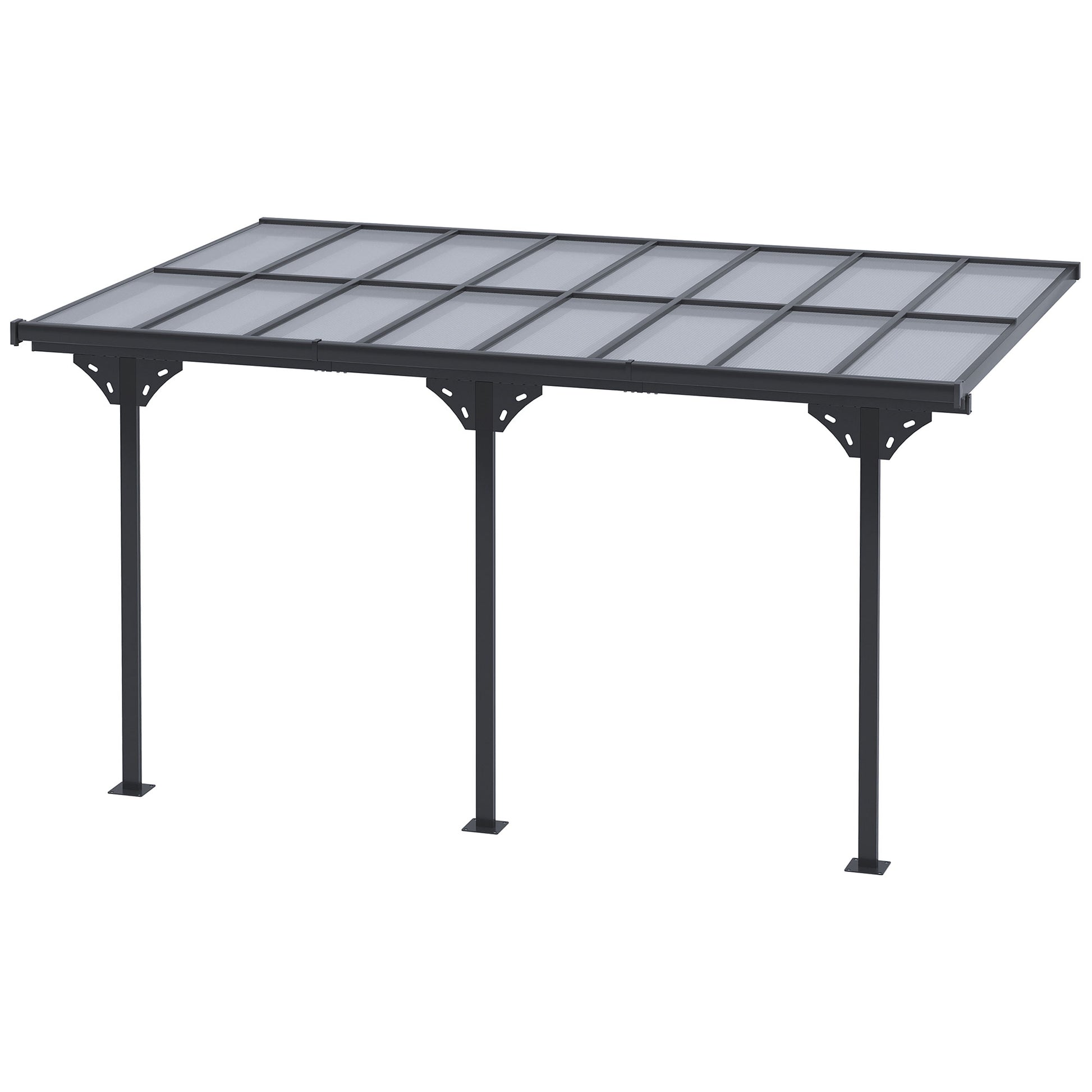 Pergola Gazebo 4 x 3 m Garden Canopy Tent Adjustable Height Sunshade Patio Cover Aluminum Grey
