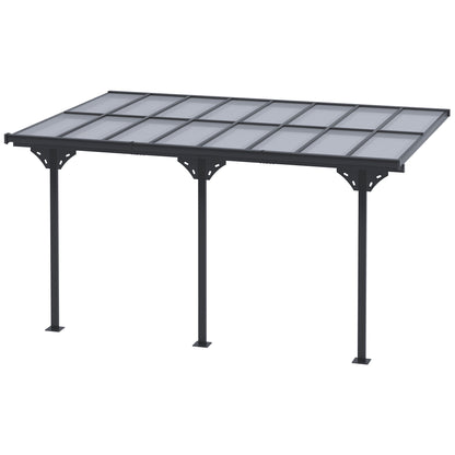 Pergola Gazebo 4 x 3 m Garden Canopy Tent Adjustable Height Sunshade Patio Cover Aluminum Grey