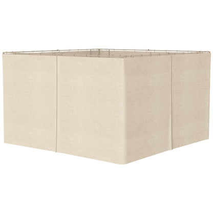 Side Wall 4-Piece Set for 3x4m Pavilion Side Walls with Hooks 352 x 205 cm Waterproof Stable Winterproof Side Panel Sides for Party Tent Garden Pavilion Beige