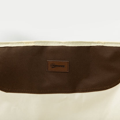 Camping Chair Foldable Garden Chair with Side Pocket, Steel Legs, Folding Chair with Carry Bag for Pool, Beach, Oxford, White