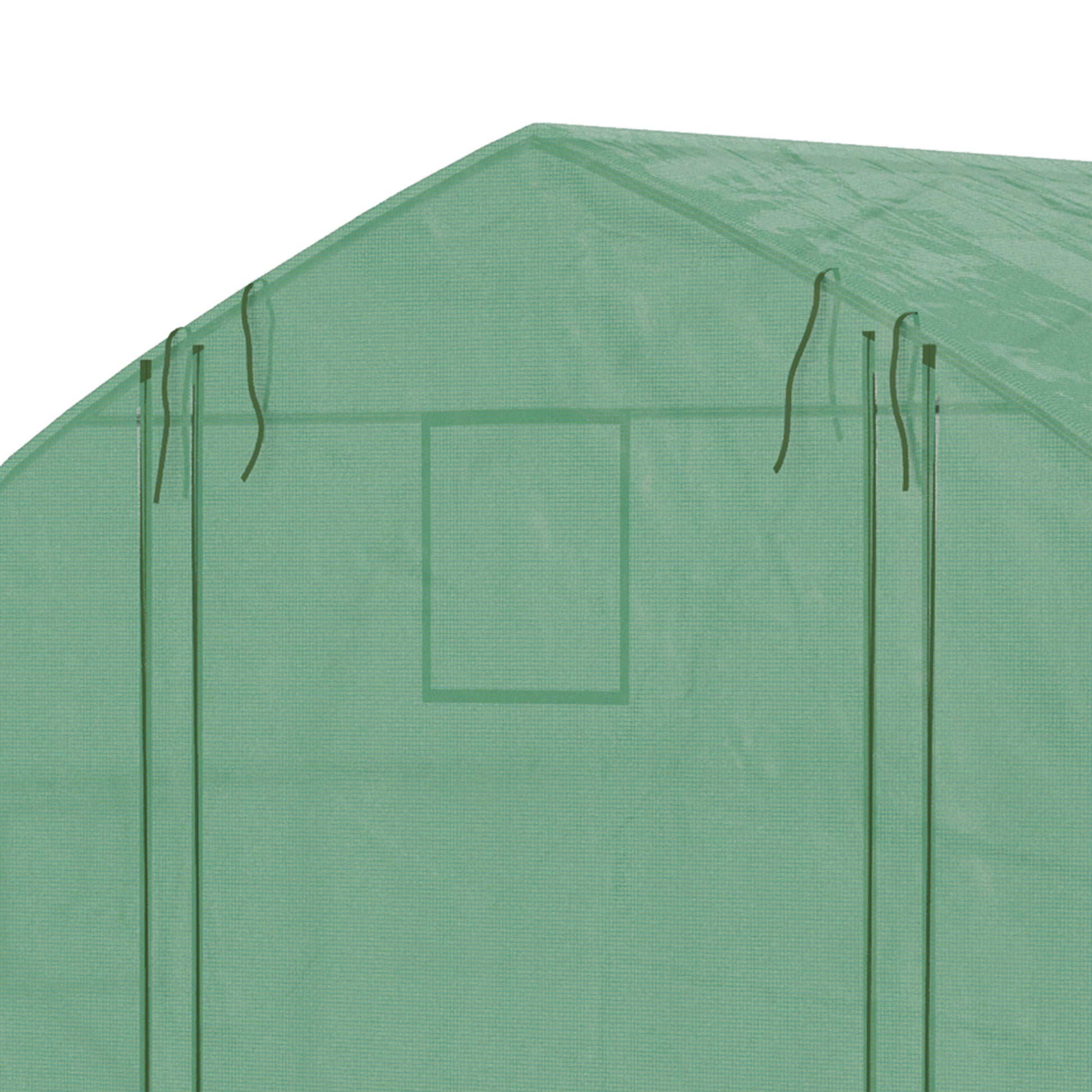 Garden Tunnel Greenhouse, 10.4 m², UV-Resistant Garden Greenhouse, Roll-Up Zipper Door, Mesh Windows, Galvanized Steel Tube and 140g/㎡ PE, 350 x 300 x 200 cm, Green