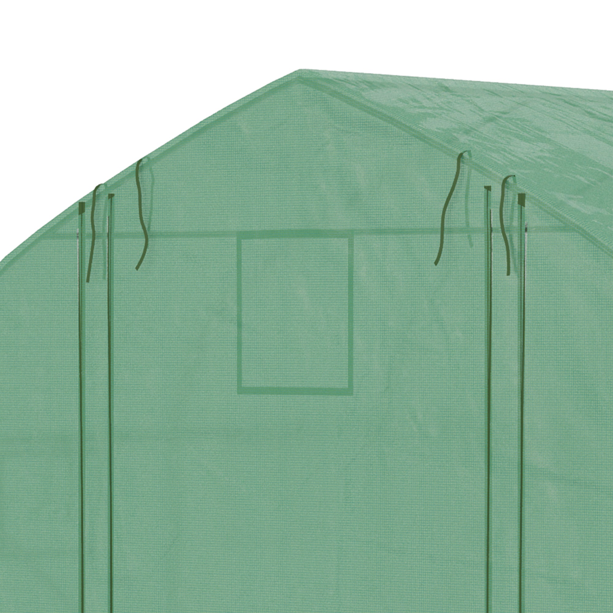 Garden Tunnel Greenhouse, 10.4 m², UV-Resistant Garden Greenhouse, Roll-Up Zipper Door, Mesh Windows, Galvanized Steel Tube and 140g/㎡ PE, 350 x 300 x 200 cm, Green