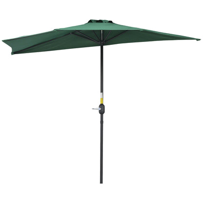 Umbrella 106x54x93 inches Garden Parasol with Crank and Semicircular Shape for Outdoor Terrace Patio Pool Green