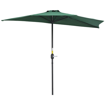 Umbrella 106x54x93 inches Garden Parasol with Crank and Semicircular Shape for Outdoor Terrace Patio Pool Green