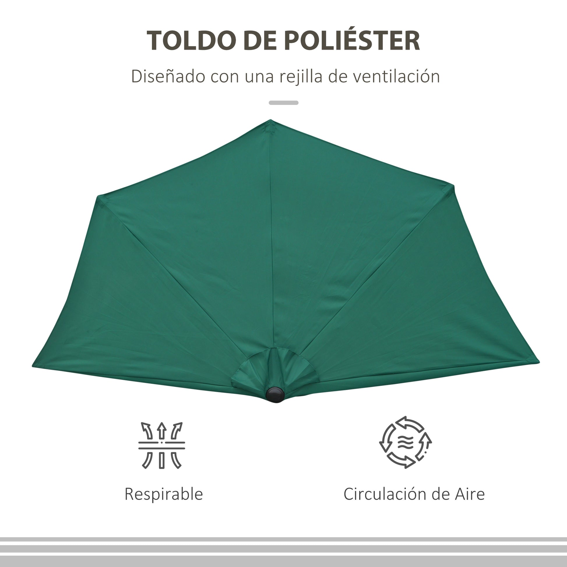 Umbrella 106x54x93 inches Garden Parasol with Crank and Semicircular Shape for Outdoor Terrace Patio Pool Green
