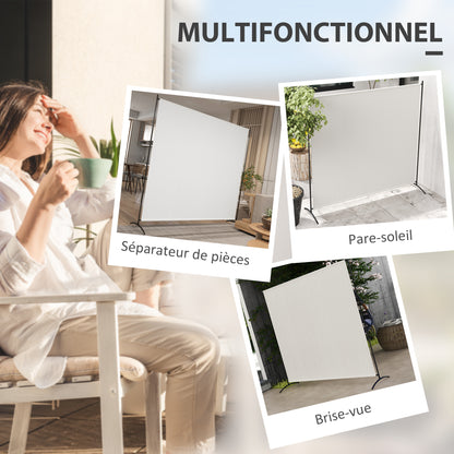 Single-Panel Outdoor Privacy Screen, UV30+ Water-Resistant Panel, Stable Base, Beige (71 x 19.7 x 71 in)