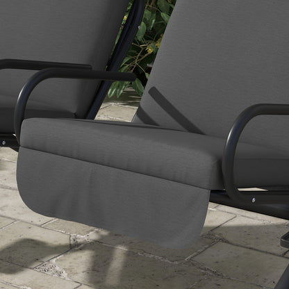 2-Seater Hollywood Swing Garden Swing with Sun Canopy Garden Steel Light Gray 170 x 136 x 170 cm