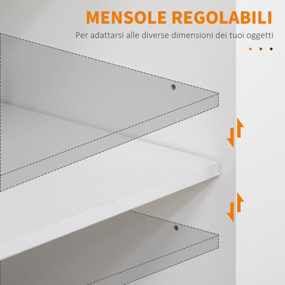 Multi-purpose Kitchen Trolley with Drawer, Wheels, Spice Rack and Cabinet, Kitchen Cabinet with Adjustable Shelf, Towel Rack and Rubberwood Top, 109x40x89 cm, White