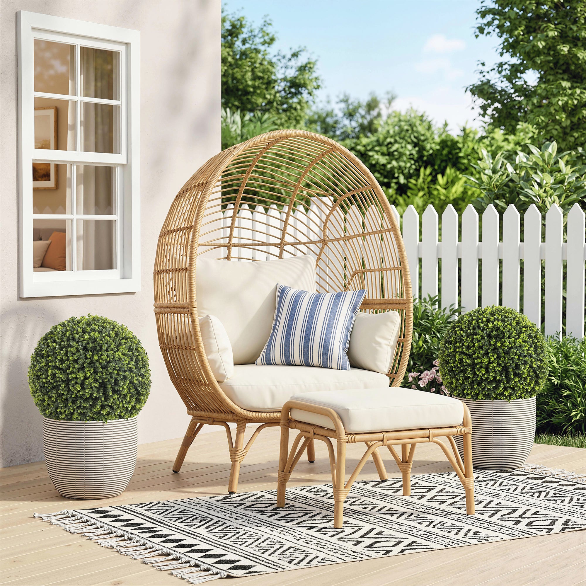 2-Pack Artificial Eucalyptus Topiary Balls Ø52 cm (20.5 in) – UV-Resistant Realistic Faux Plants for Home, Office, Garden, Patio – Decorative Gift