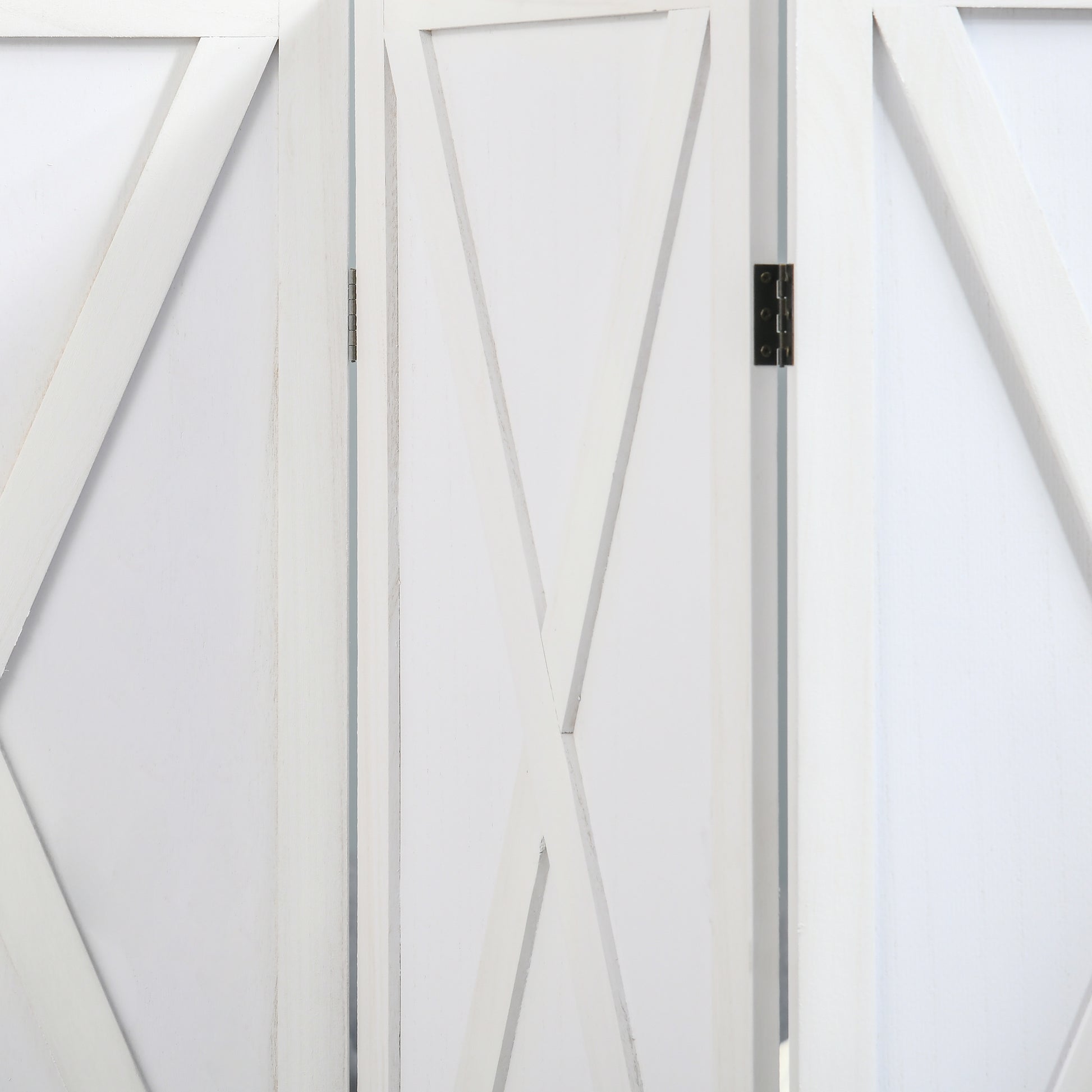 4 Panel Divider 182x170 cm Folding Room Divider Separator for Living Room Bedroom Office White