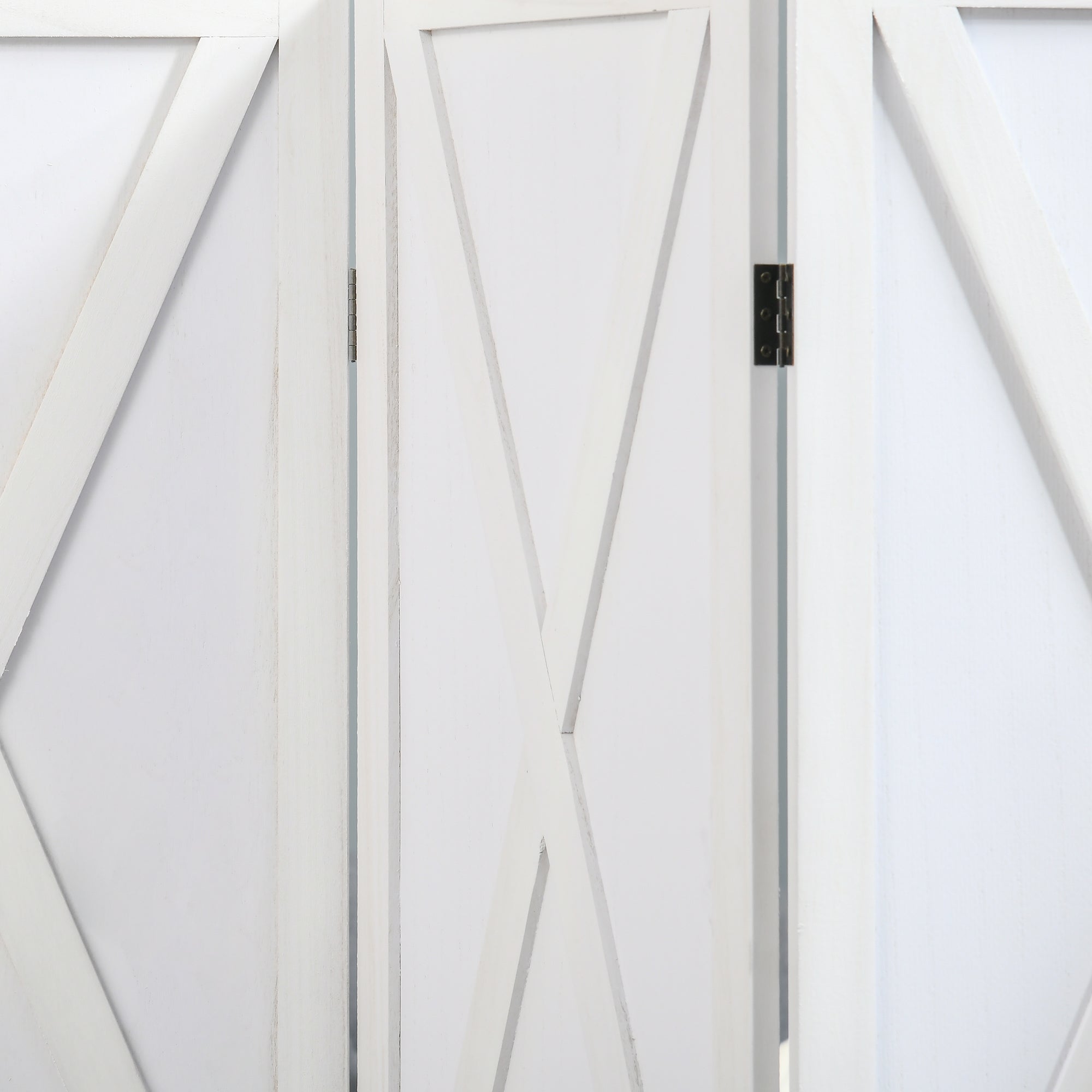 4 Panel Divider 182x170 cm Folding Room Divider Separator for Living Room Bedroom Office White