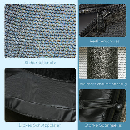 Children's Trampoline Ø140 cm, Trampoline with Safety Net, Edge Cover, Garden Trampoline for Children 3-10 Years, up to 50 kg Load Capacity, Black