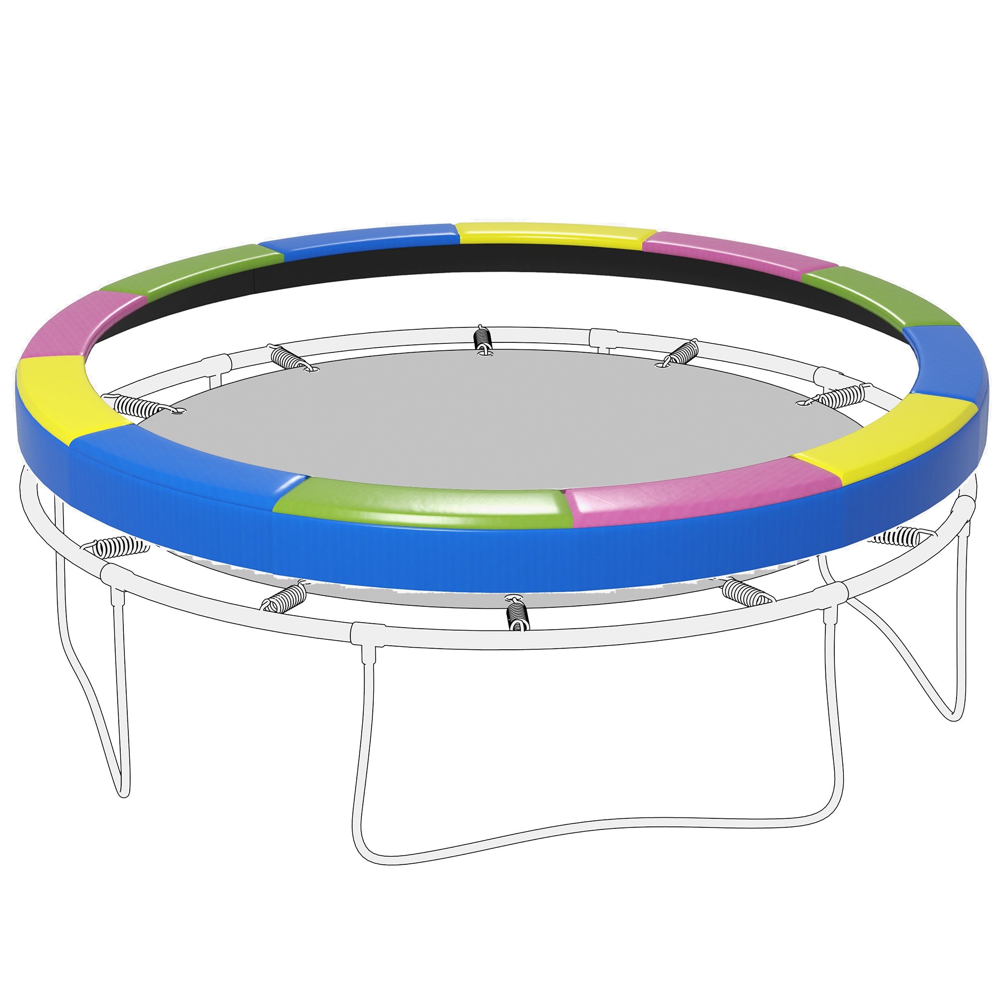 SPORTNOW Folding and Portable Trampoline Mat Cover Ø366x30 cm, Garden Trampoline Protection in Plastic, PE, and EPE Foam, Multicolor
