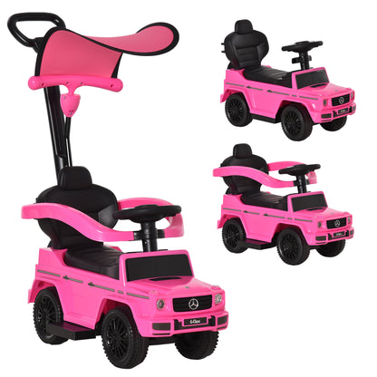 Kids Ride On Toy with Mercedes G350 License Ride On Toy for 1-3 Year Olds with Horn Removable Canopy and Guardrail Load 25 kg 85.5x40.5x95 cm Pink