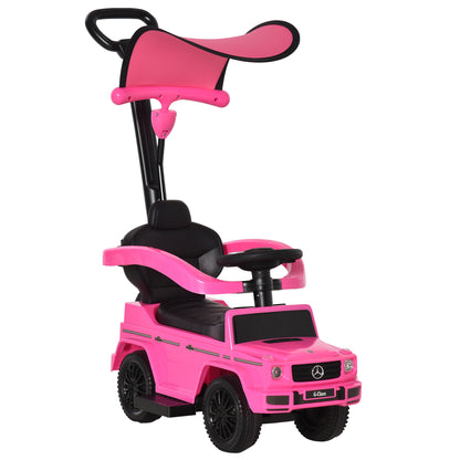 Kids Ride On Toy with Mercedes G350 License Ride On Toy for 1-3 Year Olds with Horn Removable Canopy and Guardrail Load 25 kg 85.5x40.5x95 cm Pink