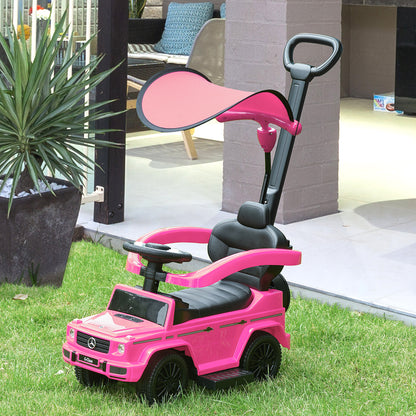 Kids Ride On Toy with Mercedes G350 License Ride On Toy for 1-3 Year Olds with Horn Removable Canopy and Guardrail Load 25 kg 85.5x40.5x95 cm Pink